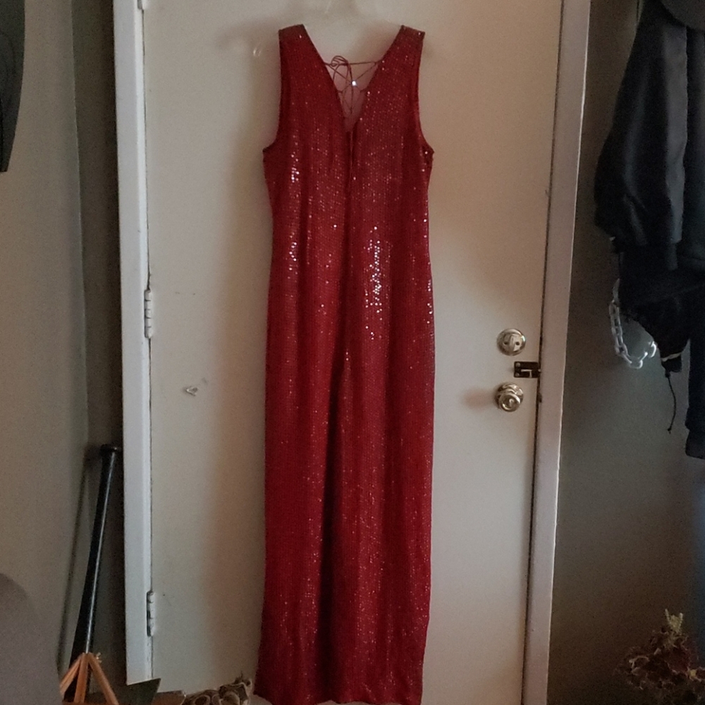Vintage 80's Red Sequin Jumpsuit